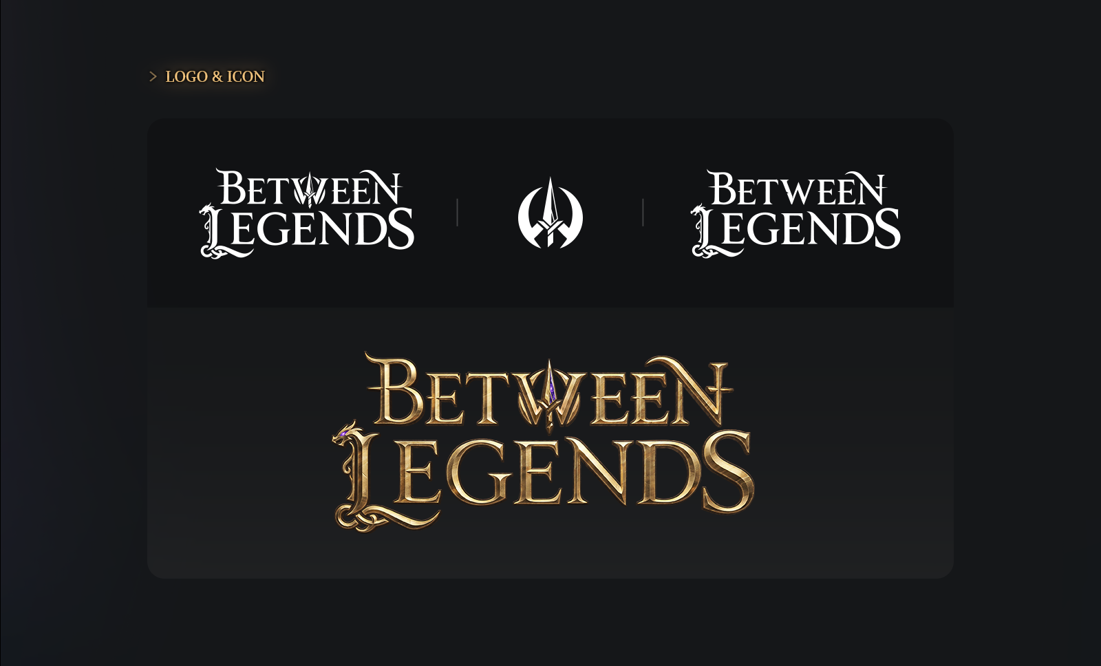 Between Legends TCG primary logo and simplified symbol designs.