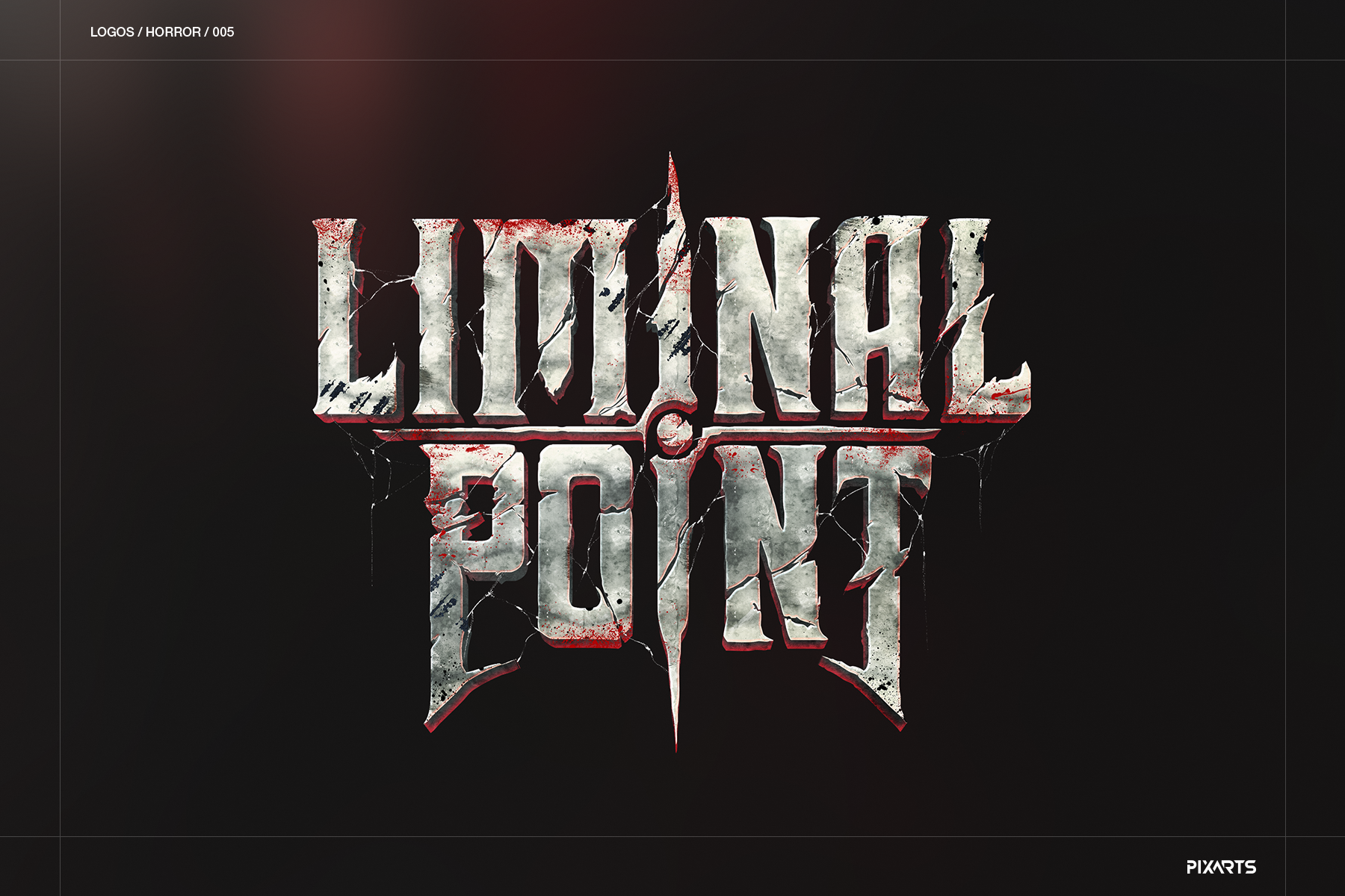 Liminal Point survival horror game logo with distressed bloody typography on a dark background